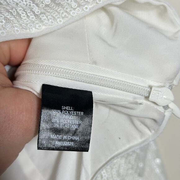 MICHAEL COSTELLO x REVOLVE Sierra Sequin Long Sleeve Crop Top White Sz S {PP29} - Picture 5 of 5